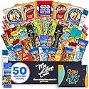 Student Encouragement - Men's Hearty Snack Box (50 Piece Variety Gift Basket Care Package) Jerky, Nuts, Chips, Pretzels & More - My College Crate