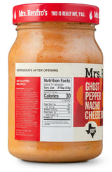 Mrs. Renfro's Ghost Pepper Nacho Cheese Dip, 16 oz Jar (Pack of 1) - Gluten Free Extra Hot Creamy Cheese Dip with Ghost Pepper - Ready-to-Serve