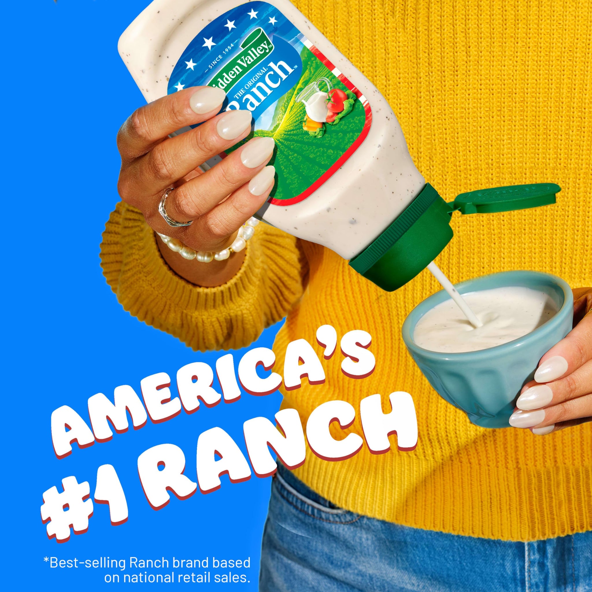 Hidden Valley Original Ranch Condiment and Dressing, Easy Squeeze Bottle, 24 Fl Oz (Package May Vary)