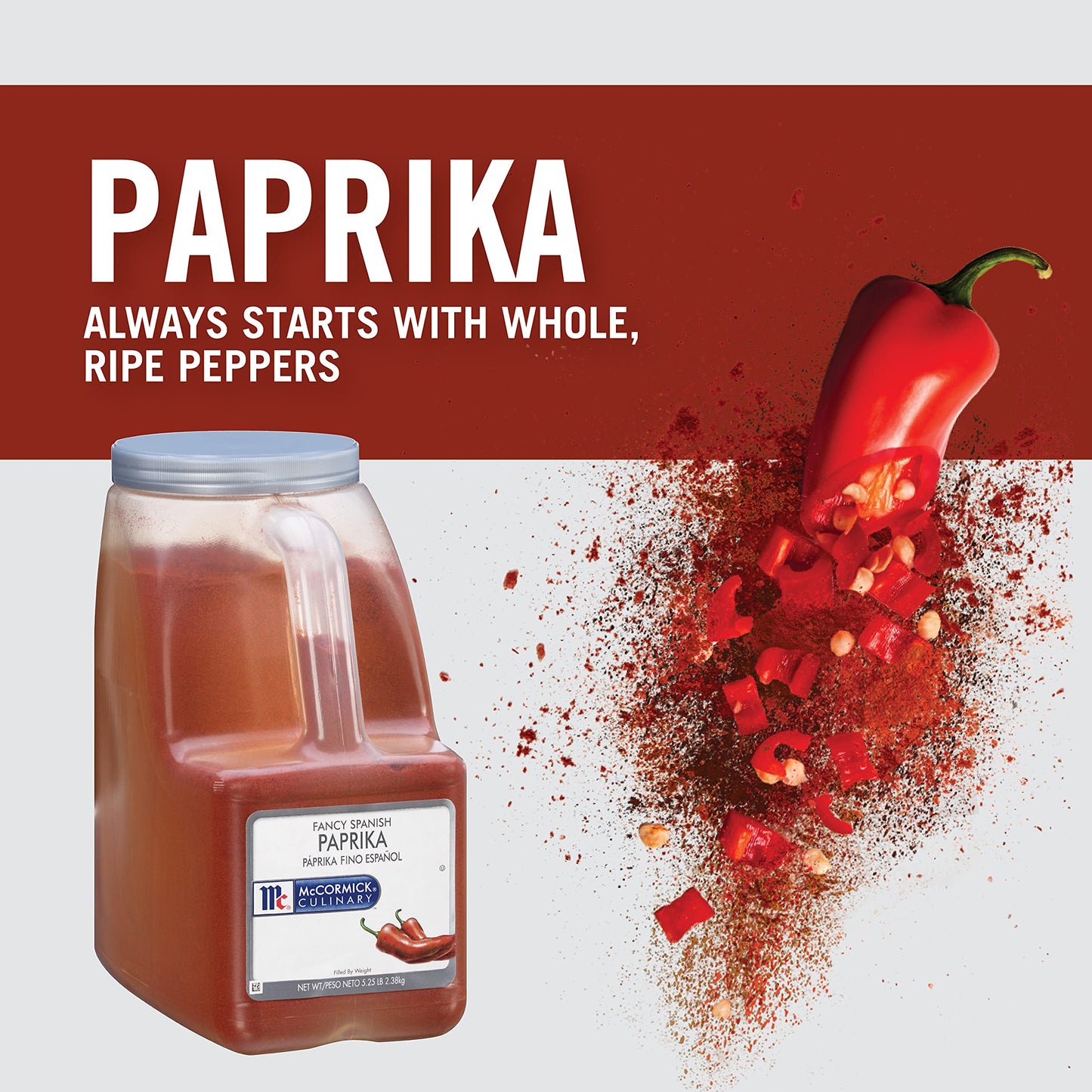 McCormick Culinary Paprika, 5.25 lb - One 5.25 Pound Container of Sweet Paprika Seasoning, Perfect with Chicken, Pork, Beef Marinades and Dressings