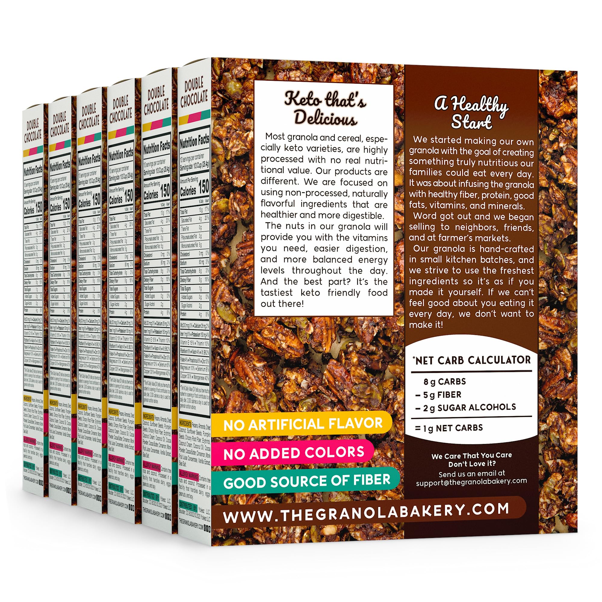TGB Chocolate Keto Granola | 1g Net Carb Cereal | Gluten Free Low Carb Nut Snack, 10 Ounces (Pack of 6)