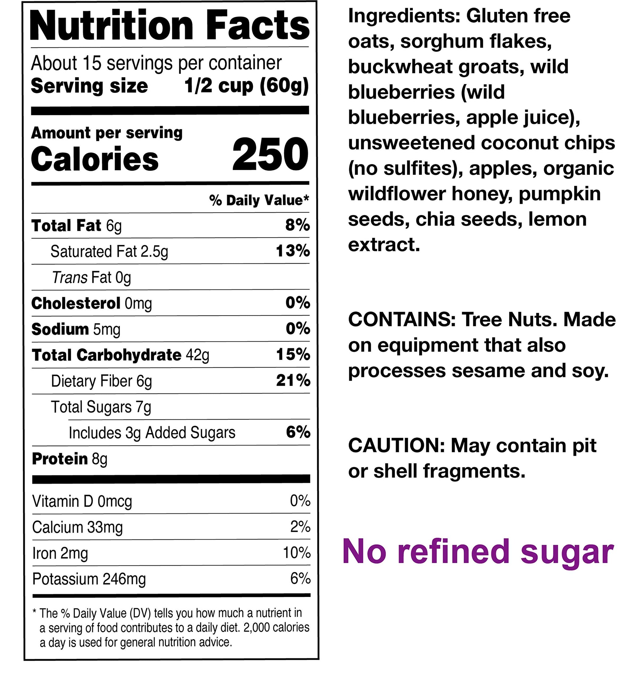 Seven Sundays Muesli Cereal, Wild and Free Blueberry Chia Buckwheat, 32 Oz Bag, Gluten Free, 0g Refined Sugar, Enjoy Warm, Cool or as Overnight Oats