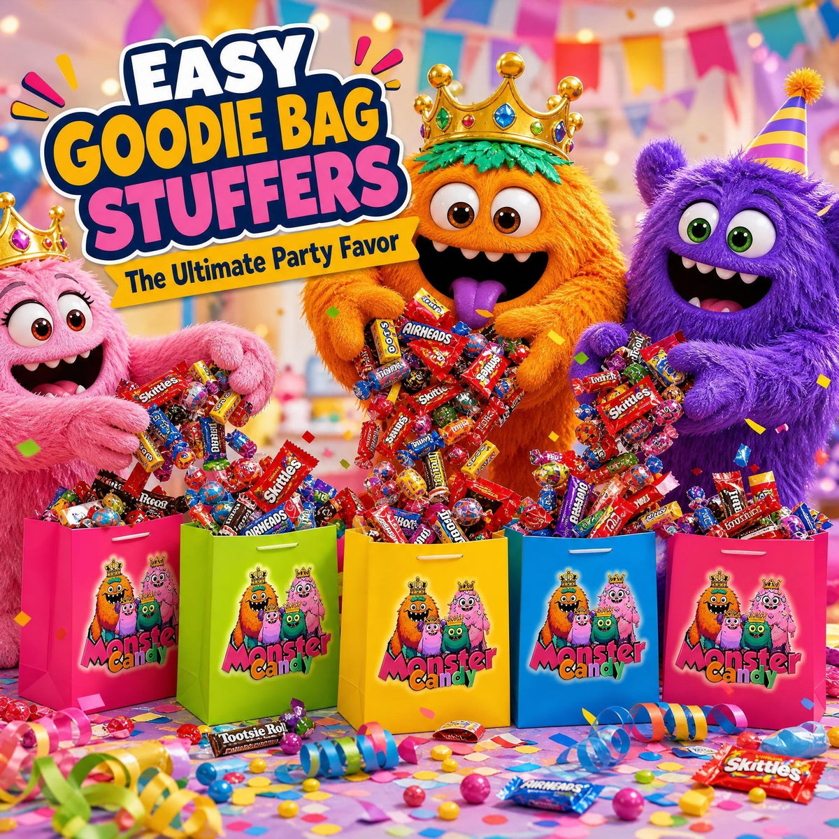 Party Favor Candy Mix - 15 lb Stuffers Candy Bulk - Goodie Bag Stuffers for Kids Party Favors - Candy Variety Pack - Bulk Candy Bags - Bulk Candy