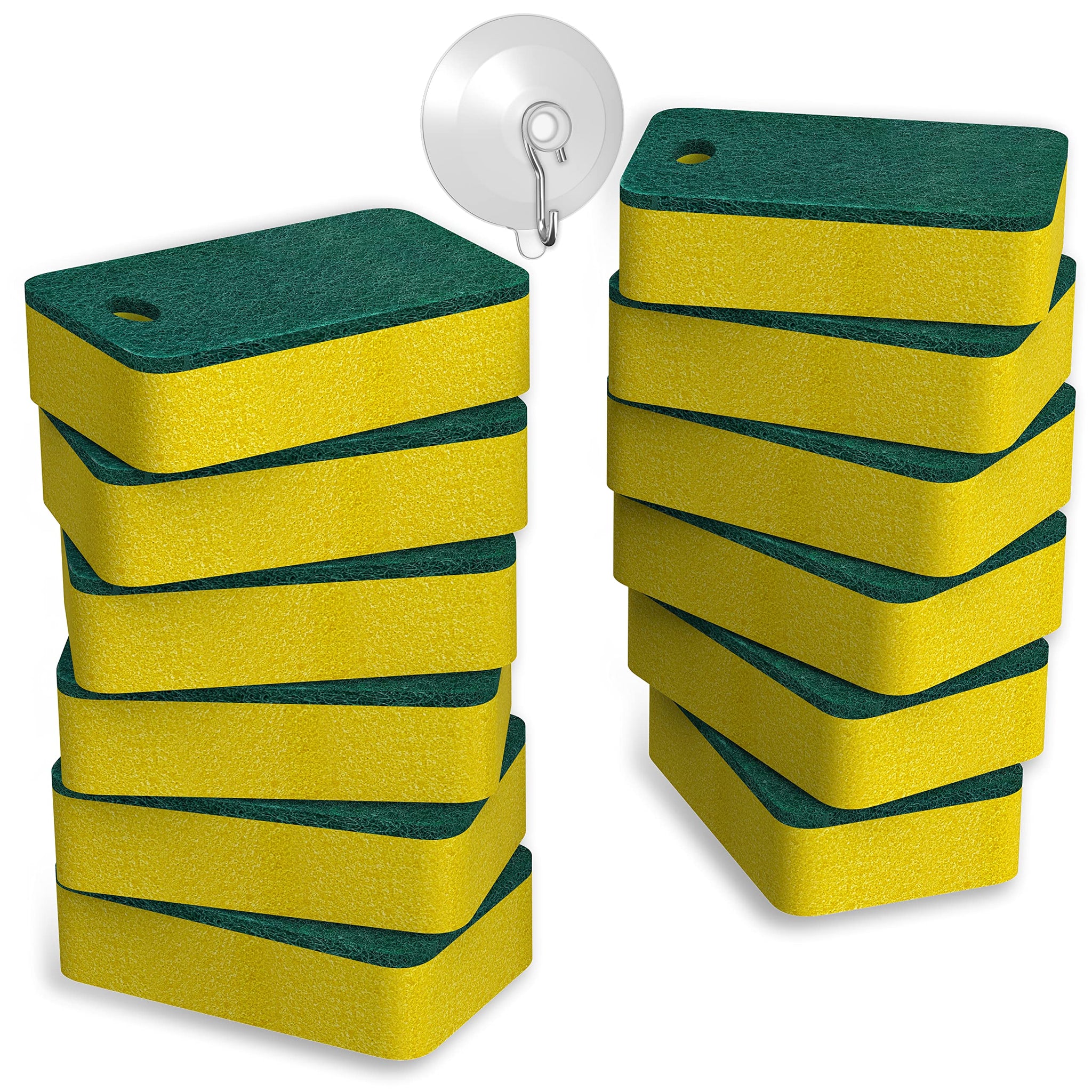 Kitchen Sponges 12 Pack | Dual-Sided Heavy Duty Non-Scratch Scrub | Sponges, Multipurpose Dishwashing & Cleaning Sponges, Highly Absorbent, Quick-Dry