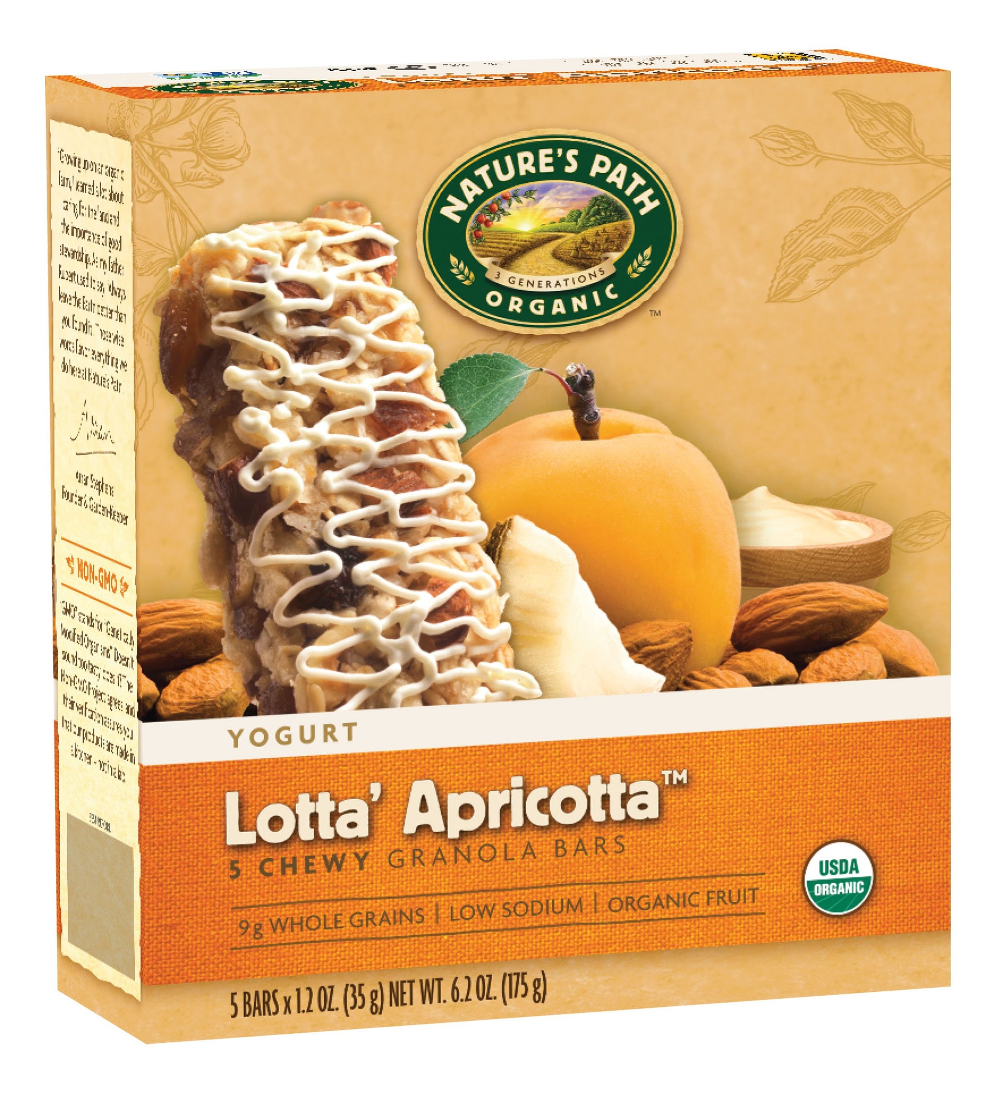 Nature's Path Organic Granola Bars, Lotta Apricot, 5-Count Bars (Pack of 6)