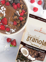 Erin Baker's Homestyle Granola, Chocolate Coconut Crunch, Vegan, Ancient Grains, Non-GMO, Pea Protein, Granola Cereal, 12 Ounce Bag