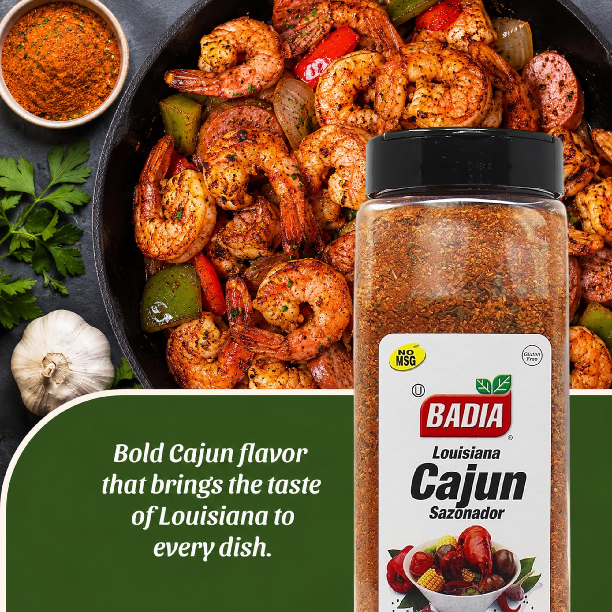 Badia Louisiana Cajun Seasoning, 23 oz - Bold & Spicy Creole Blend for Meats, Seafood, Vegetables & More