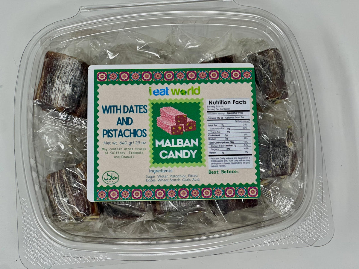 IEATWORLD Premium Malban & Nougat Candy Assortment - 12 Varieties of Nut & Fruit Flavors | Authentic Middle Eastern Halal Sweets, Perfect for Gifting