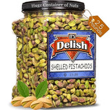 Premium California Roasted Salted Shelled Pistachio Kernels by Its Delish - 2.5 LBS Reusable Jumbo Container (Jar) Bulk Style, Fresh & Crunchy Dry