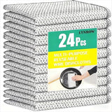LYNROW 24 Pcs Reusable Dish Cloths, Multipurpose Non-Scratch Cleaning Cloths for Kitchen, Dishes, Sinks, and Stove Tops, Durable and Eco-Friendly