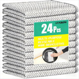 LYNROW 24 Pcs Reusable Dish Cloths, Multipurpose Non-Scratch Cleaning Cloths for Kitchen, Dishes, Sinks, and Stove Tops, Durable and Eco-Friendly