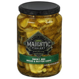 Mt Olive, Majestic Picklery Premium Smoky Barbeque Bread & Butter Chips Pickles, 24 Ounce