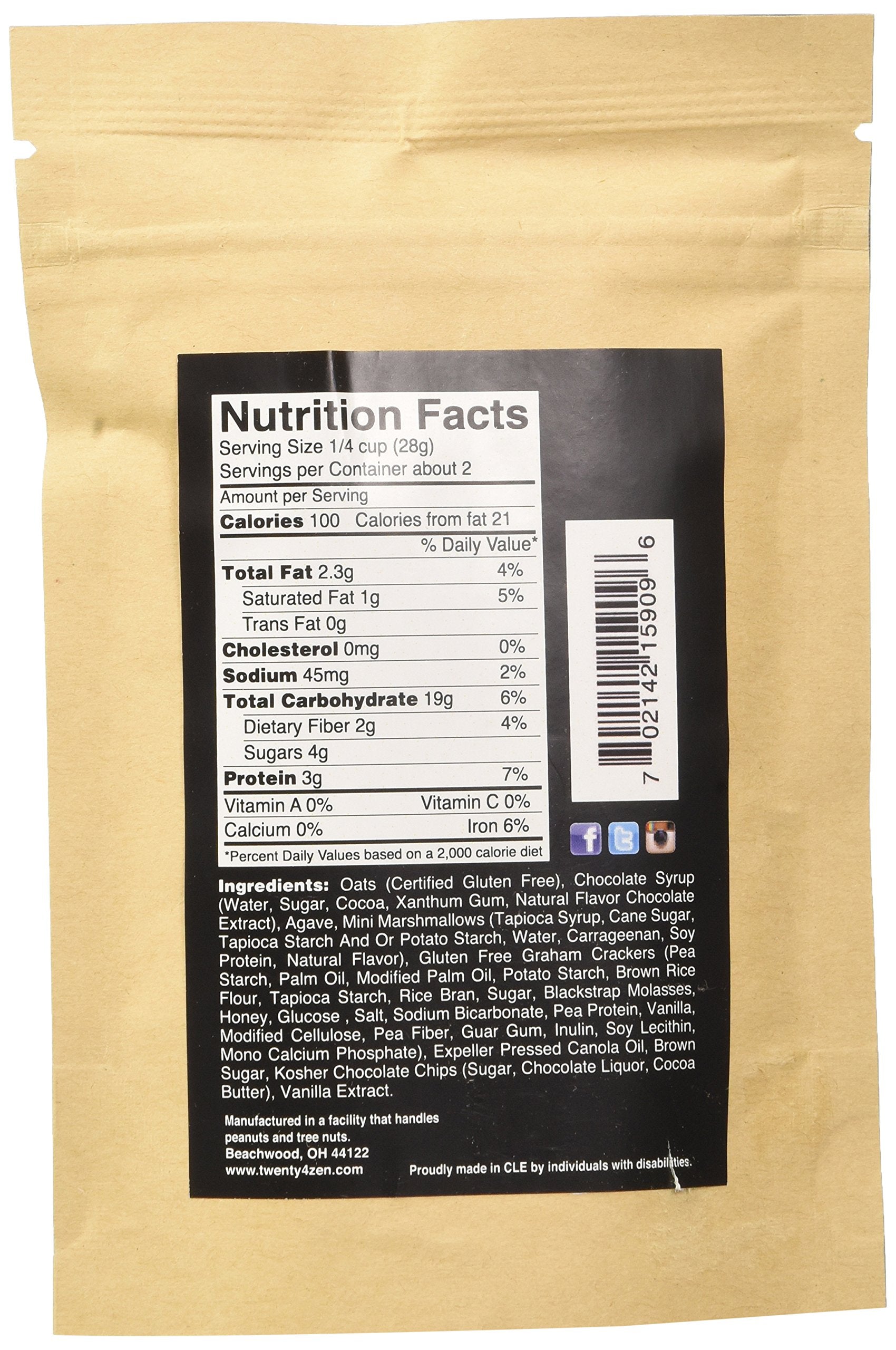 Twenty 4 Zen Smores Granola Gluten Free, 2 Ounce (Pack of 18)