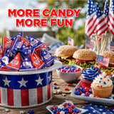 Patriotic Candy - 40 Count Pack - Popping Rocks Pouches - 4th of July Candy - Strawberry and Blue Raspberry Flavors - Individually Wrapped Party