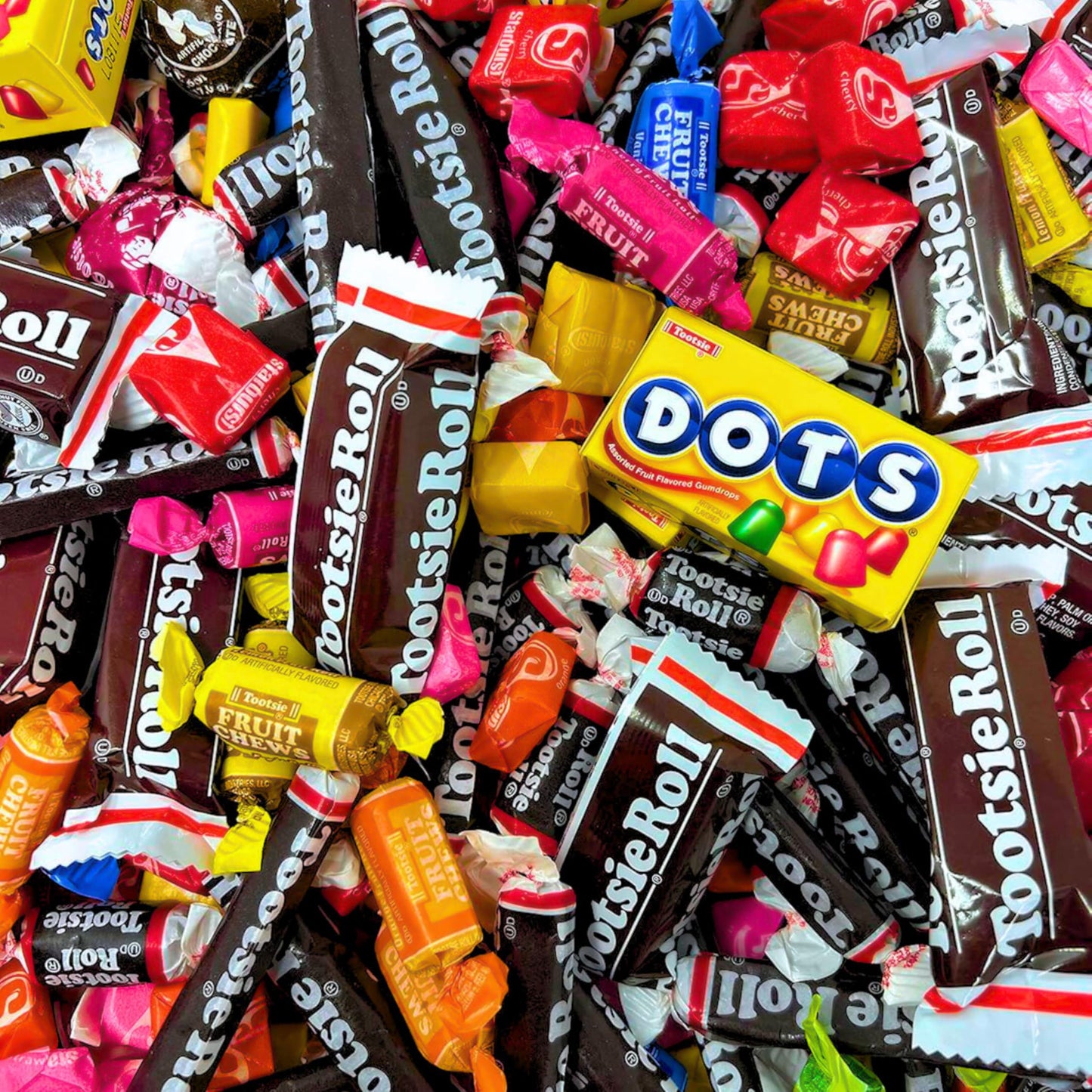 Bulk American Candy Party Mix 3 LB Assortment of Tootsie Rolls Starburst Dots and Tootsie Pops Individually Wrapped Fruity Treats Perfect for Sharing