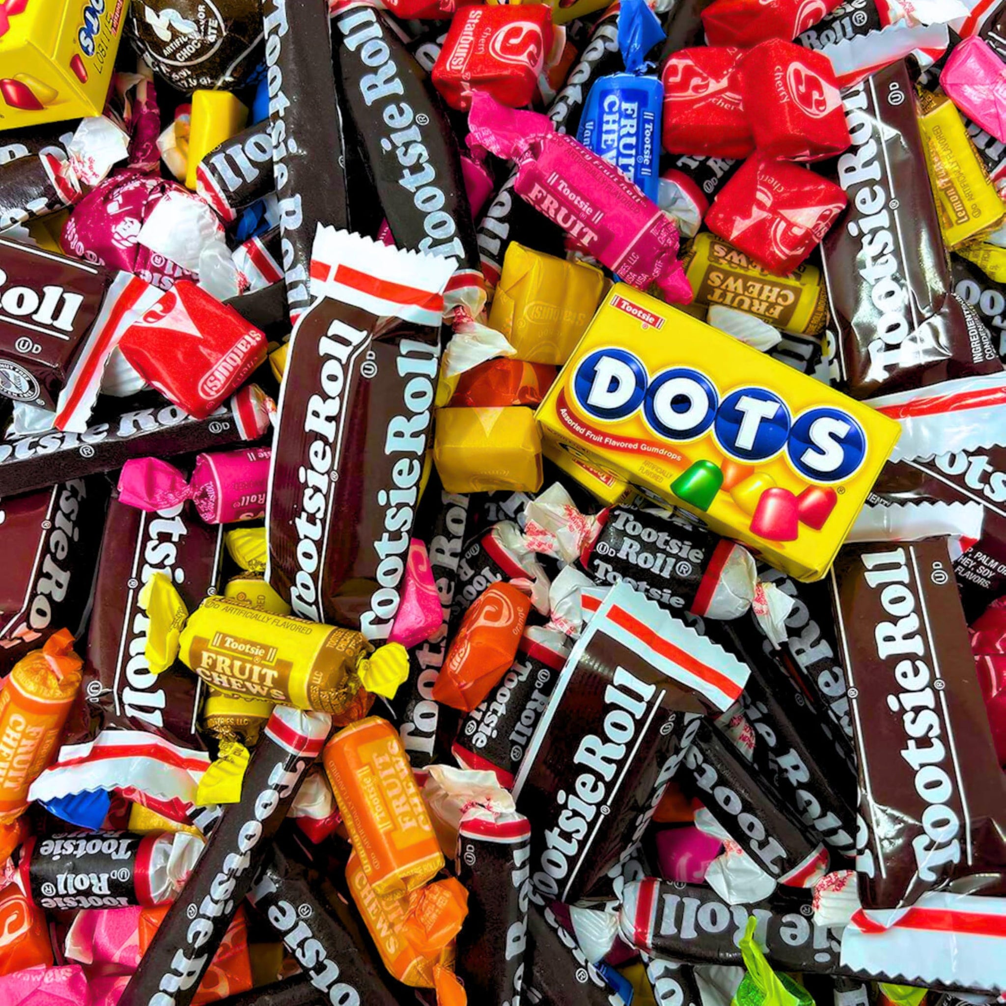 Bulk American Candy Party Mix 3 LB Assortment of Tootsie Rolls Starburst Dots and Tootsie Pops Individually Wrapped Fruity Treats Perfect for Sharing