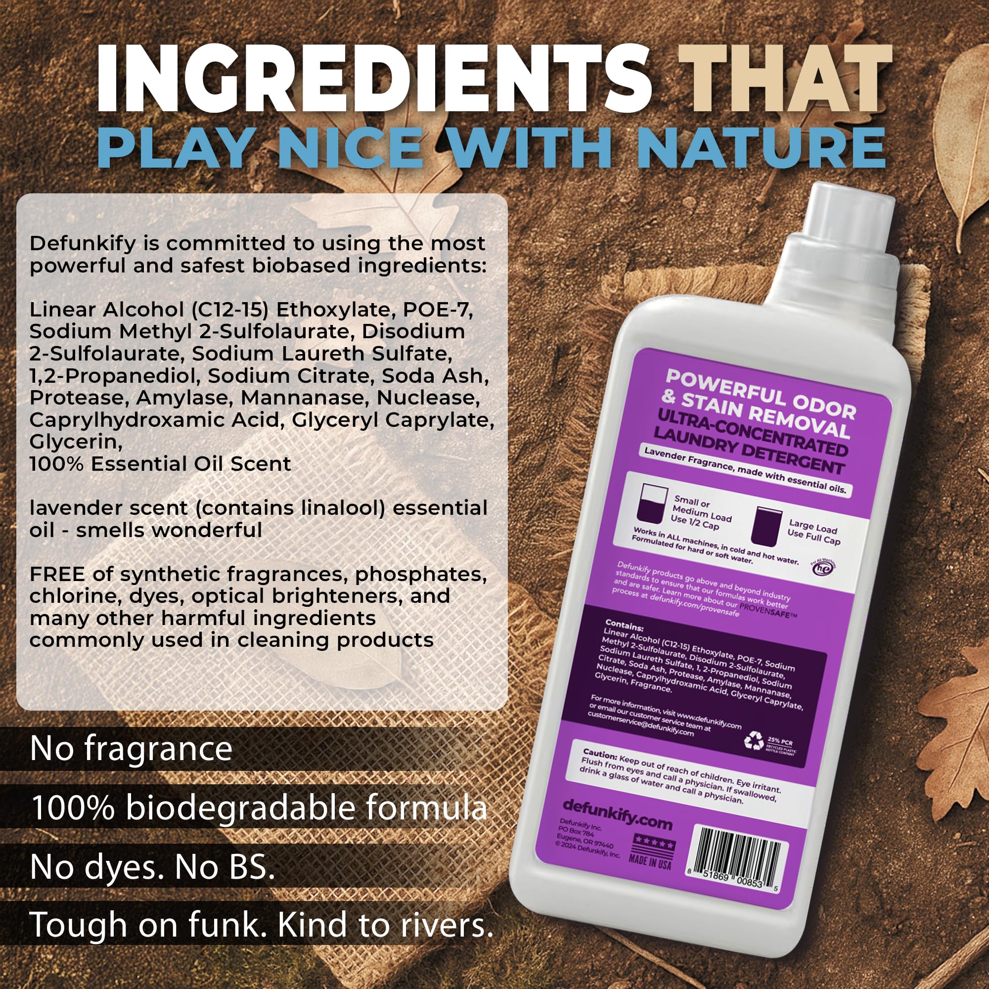Laundry Detergent, 124 Load. 'Lavender' Essential Oil Liquid Laundry Detergent Washing Soap for Sensitive Skin. ProvenSafe™ Cleaning Supply w/Odor