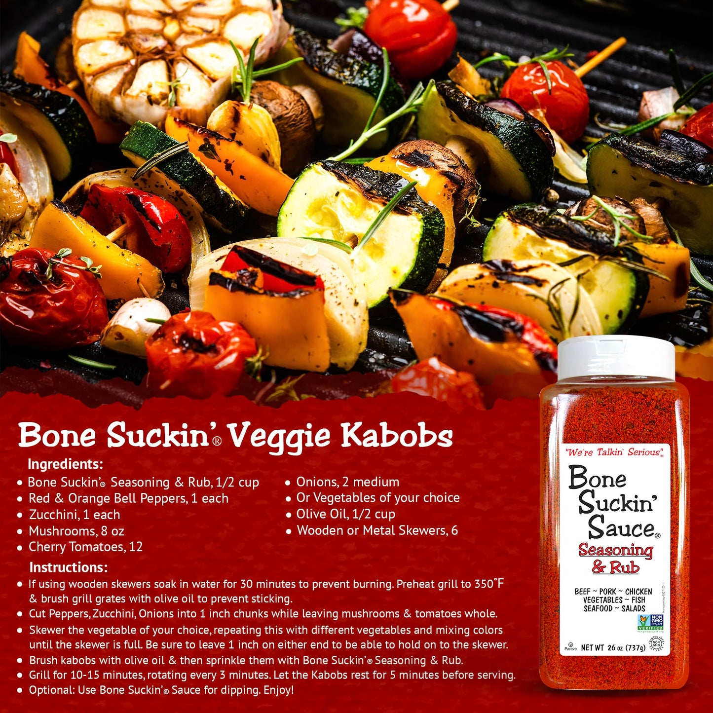 Bone Suckin' Sauce Bulk Seasoning & Rub - Brown Sugar, Garlic, Onion, Spices - Non-GMO, Gluten-Free, Fat-Free, Kosher, Pareve, No MSG (1 Pack