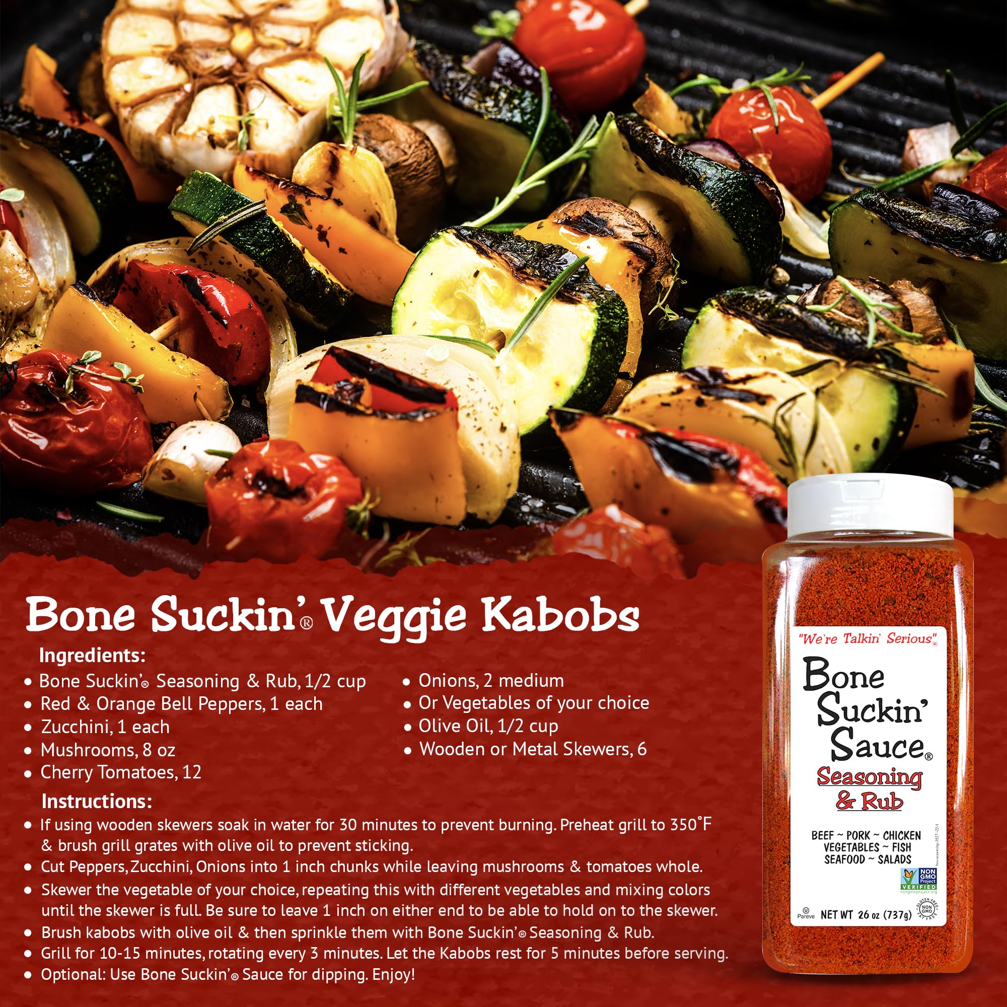 Bone Suckin' Sauce Bulk Seasoning & Rub - Brown Sugar, Garlic, Onion, Spices - Non-GMO, Gluten-Free, Fat-Free, Kosher, Pareve, No MSG (1 Pack