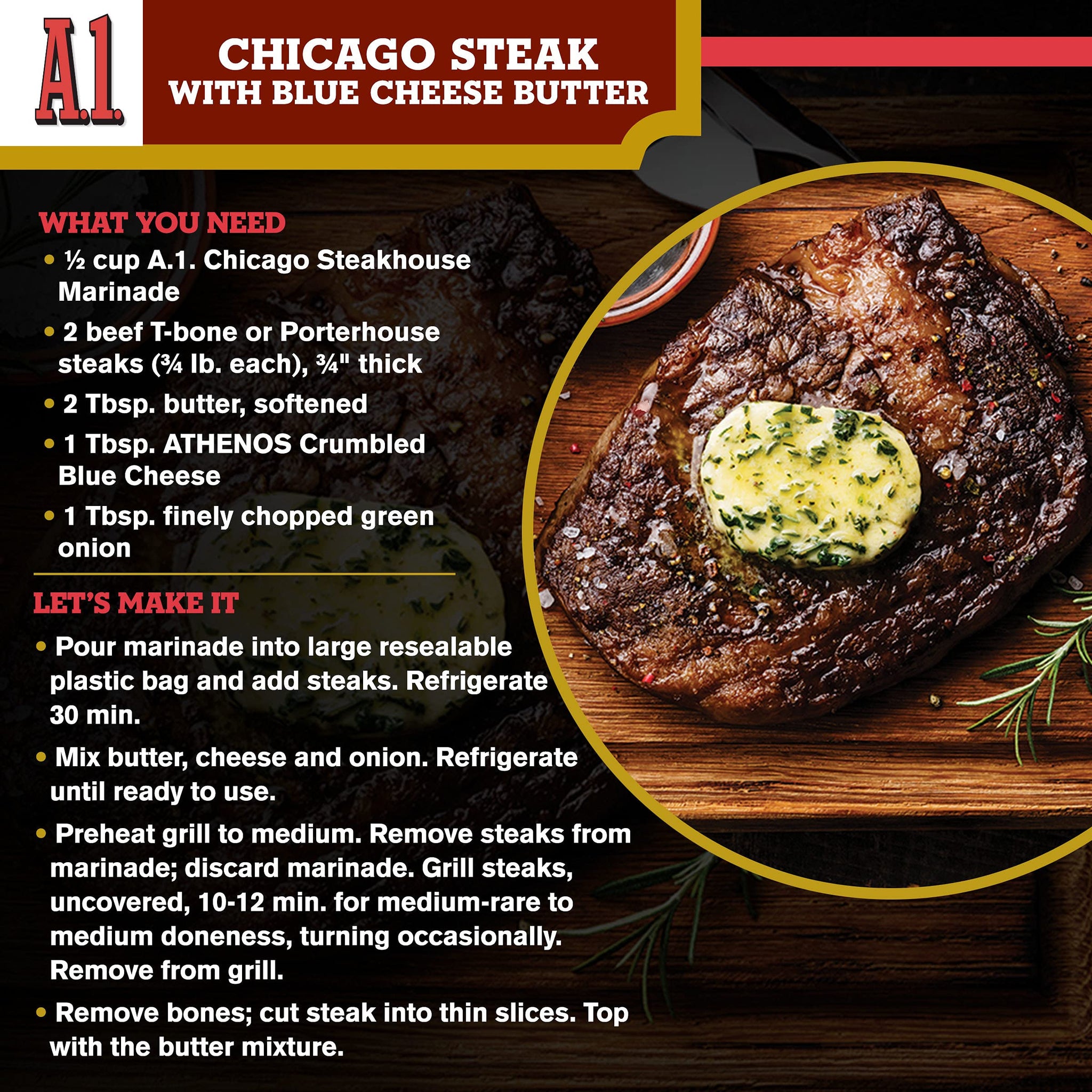 A.1. Steakhouse Chicago Marinade (16 oz Bottle)