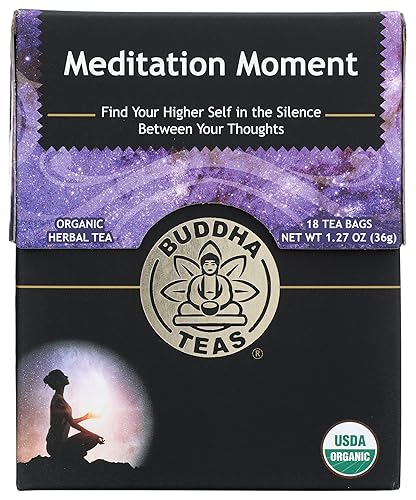 Buddha Teas - Organic Meditation Moment Tea - Herbal Tea - For Health & Wellbeing - With Antioxidants & Minerals - Clean Ingredients - Caffeine Free