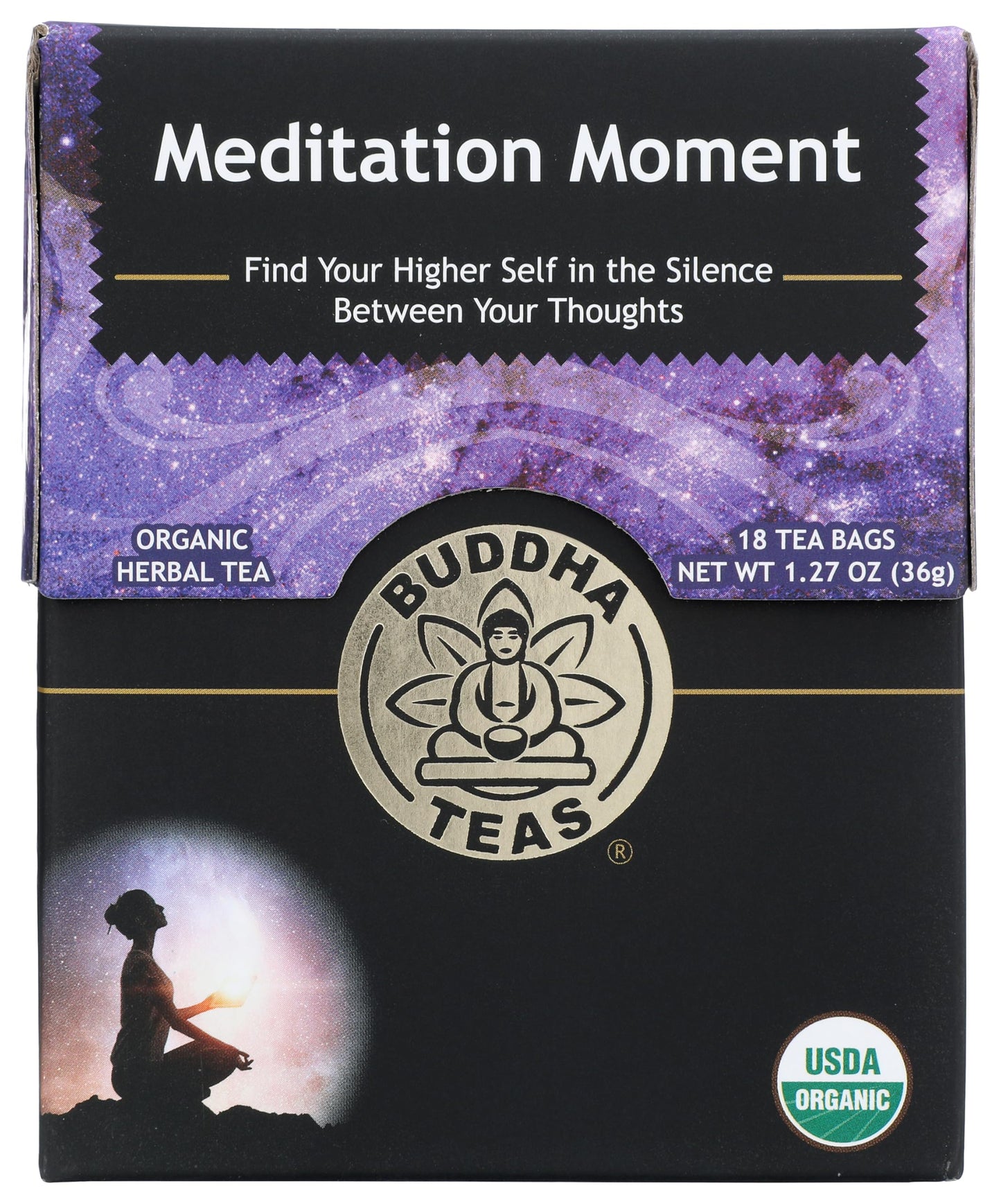 Buddha Teas - Organic Meditation Moment Tea - Herbal Tea - For Health & Wellbeing - With Antioxidants & Minerals - Clean Ingredients - Caffeine Free