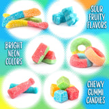 Gummy Candy Mix | 2-Pound Bag | Gummy Worms, Bears, Watermelon Wedges, Rings, and Blocks | Assorted Fruit Flavors Sour Candy | Sour Gummies for Candy