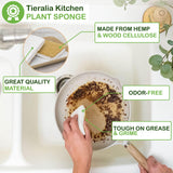 Tieralia Bamboo Dish Brush Gift Set - 5-Piece Kitchen Cleaning Set with Bottle Brush, Round Scrub Brush, Palm Brush & 2 Plant-Based Sponges | Wooden
