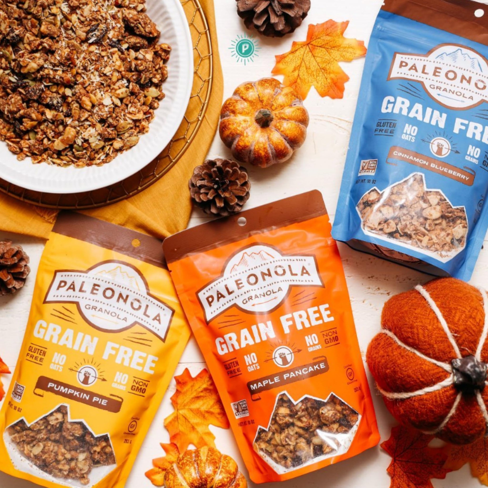 Paleonola - Grain Free Granola Pumpkin Pie Flavor - Non-GMO, Grain, Soy, Gluten, Dairy Free - Low Carb Protein Snack For A Healthy Breakfast