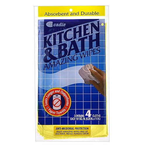 Cadie Kitchen and Bath Amazing Wipes - Absorbent and Reusable Cloth for Washing, Drying, Wiping in The Bathroom or Cuisine Surfaces | Cleaning Sink