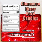 Cinnamon Discs Hard Candies - (1 Pound Bag) of Individually Wrapped Red Cinnamon Candy Disks.(16oz.)