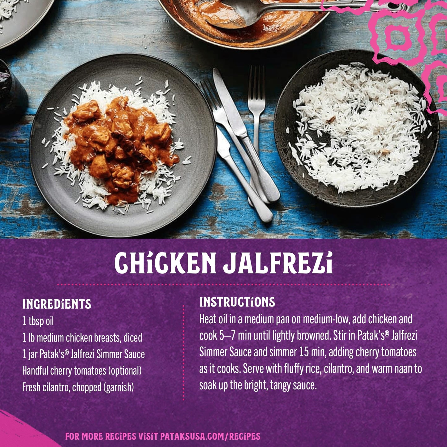 Patak’s Jalfrezi Simmer Sauce - Tomato-Based Curry Sauce with Green and Red Bell Pepper, Spices - Gluten-Free & Vegan Mild Indian Sauce - Perfect