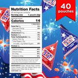 Patriotic Candy - 40 Count Pack - Popping Rocks Pouches - 4th of July Candy - Strawberry and Blue Raspberry Flavors - Individually Wrapped Party