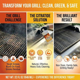 CITRATIDE Grill & Oven Cleaner Spray - Heavy Duty Plant-Based Citrus Degreaser Cleans and Degreases BBQ Cooking Grates and Racks, Pellet and Electric