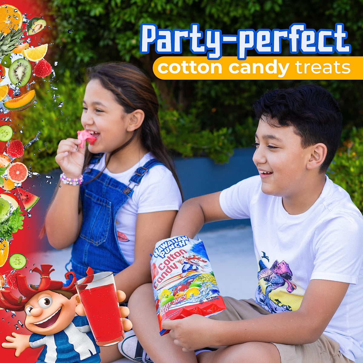 Candylandia Hawaiian Punch Flavored Cotton Candy Bulk - Fruit Juicy Red - Party Favors for Birthdays, Party Themes, & More - Fat-Free & Gluten-Free