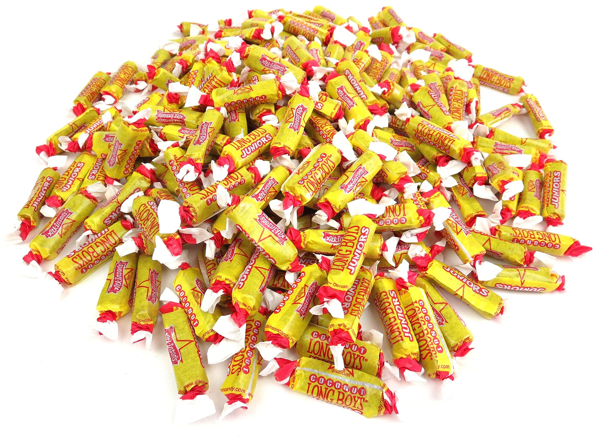 Atkinson's Long Boys Bite Size Coconut Candy, 2 lb Bag in a BlackTie Box