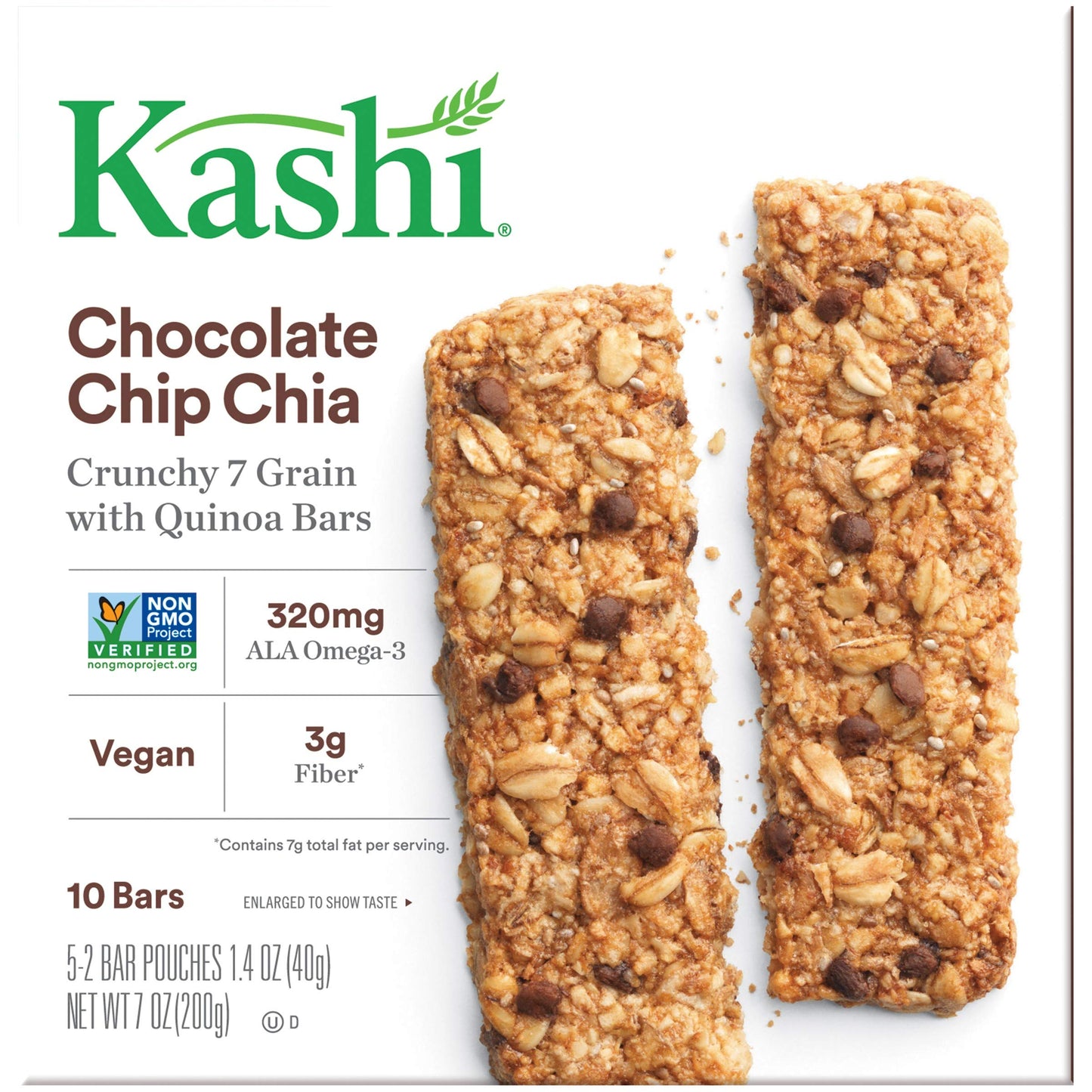 Kashi Crunchy Granola & Seed Bars, Chocolate Chip Chia, 7oz Box (Pack of 4)