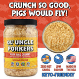 Ol' Uncle Porkers Original Pork Rind Crumbs, Keto Breadcrumbs, Zero Net Carbs, High Protein, Sugar-Free, Gluten-Free, Fried in Coconut Oil, No Added Salt, 12 oz