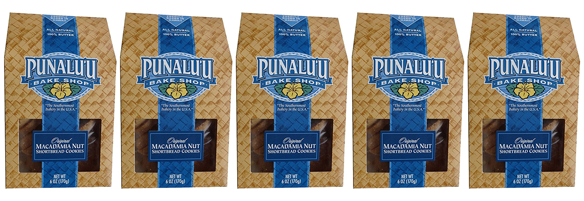 5 Box Count of Fresh Baked Punalu'u Bake Shop Shortbread Cookies (All Original)