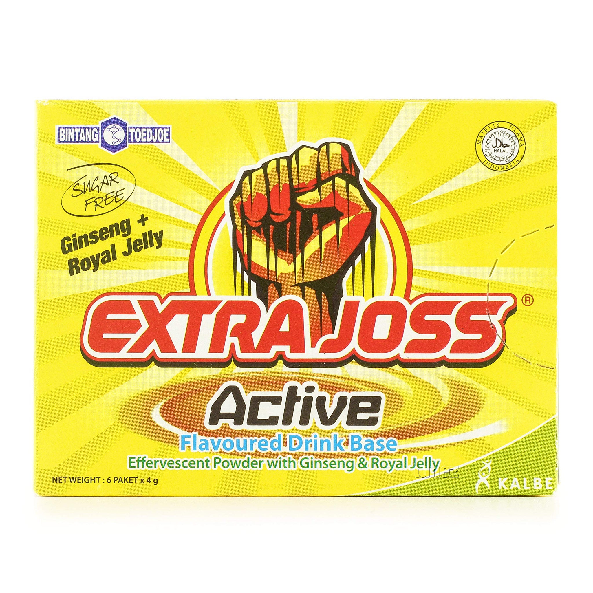 Extra Joss Active Energy Drink Powder Ginseng Grape Mango Flavour Halal Drink Minuman Quick Energy Boost (Total 30 Sachet) (Ginseng)