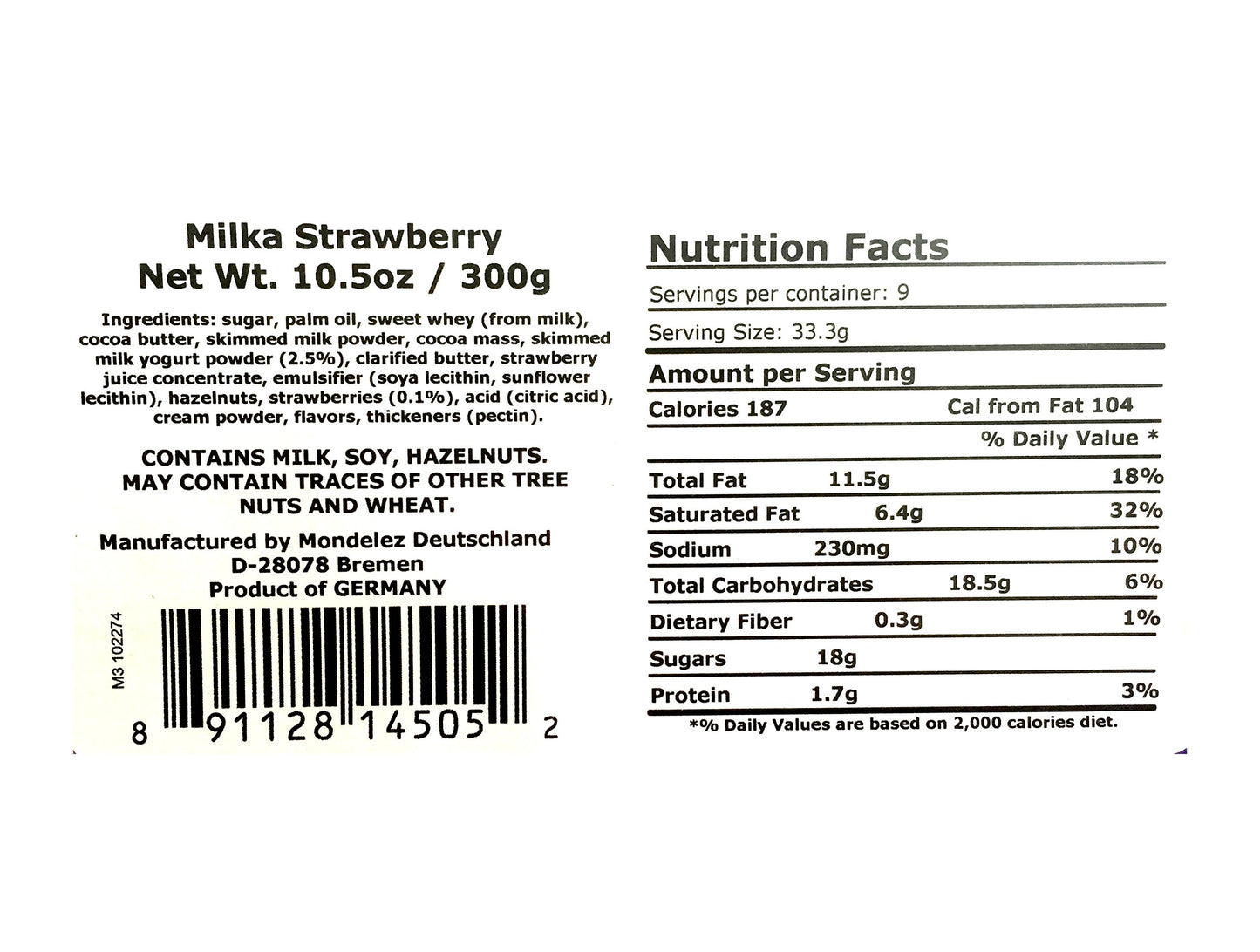 Milka XXL Strawberry Chocolate, 10.5 oz (300 g)