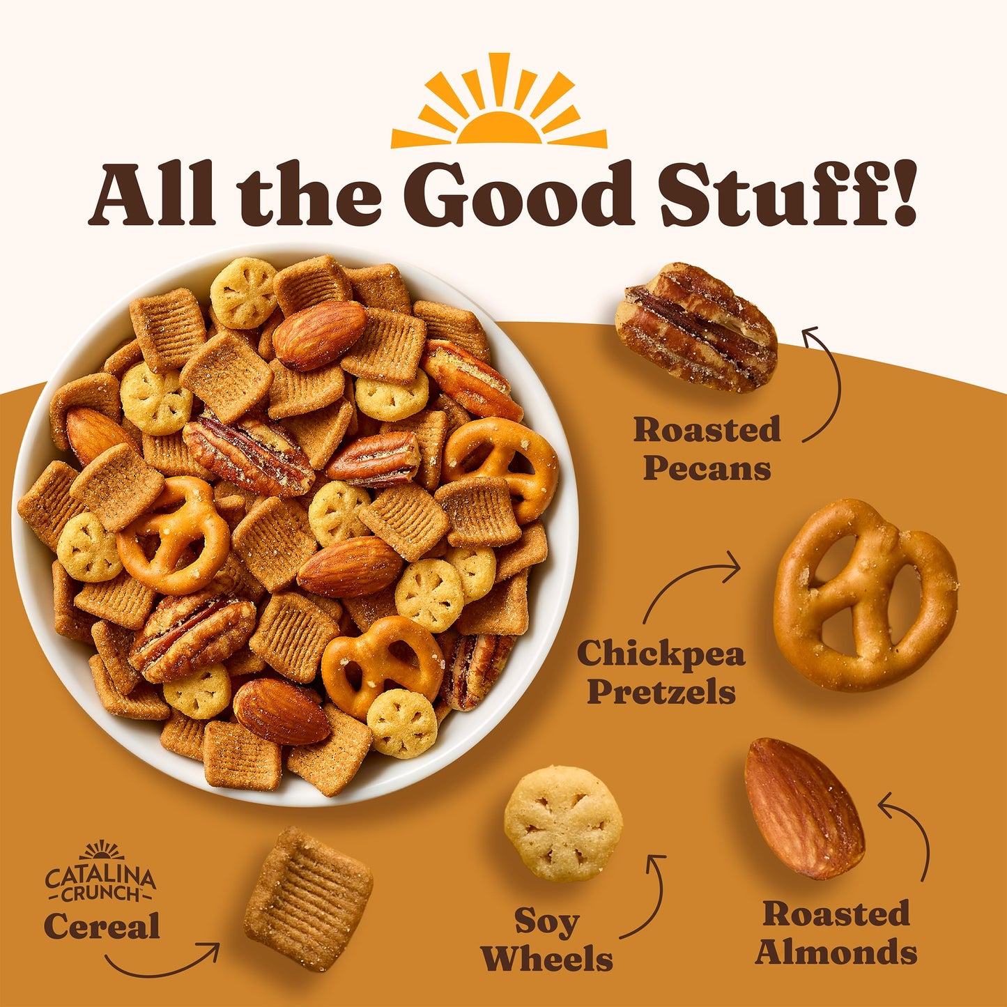 Catalina Crunch Protein Snack Mix - 10g Protein, 1g Sugar per Serving - Good Source of Fiber, Gluten Free - Honey Mustard, 5.25 Ounce Bag (Pack of 1)