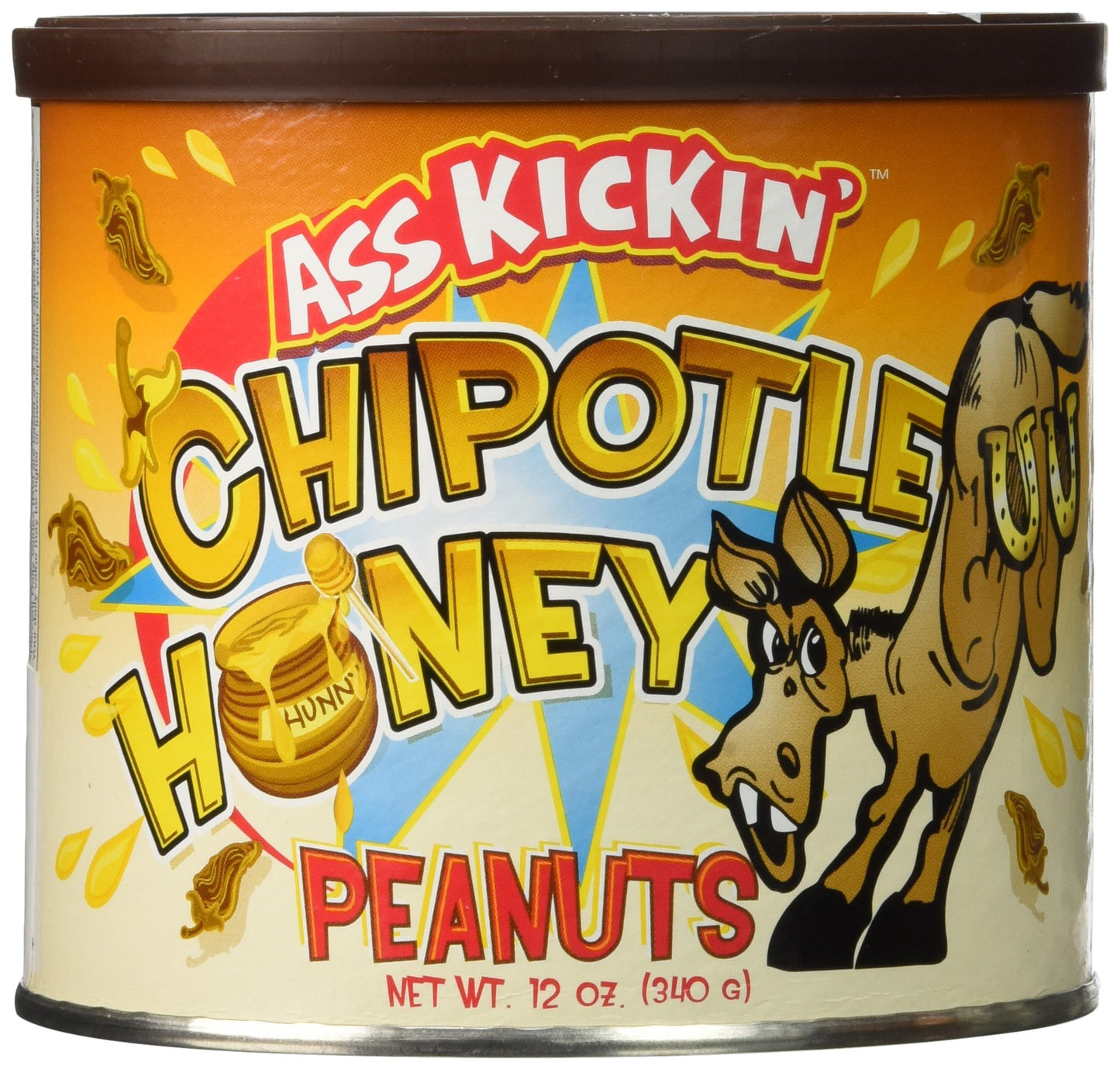 ASS KICKIN’ Chipotle Honey Roasted Spicy Hot Peanuts - 12 Oz. - Ultimate Spicy Gourmet Gift Peanuts