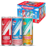 Accelerator Energy Drink, Variety Pack 12oz can (12 pack), Zero Sugar, Sustained Energy from 100% Natural Caffeine (200mg from Green Coffee Bean