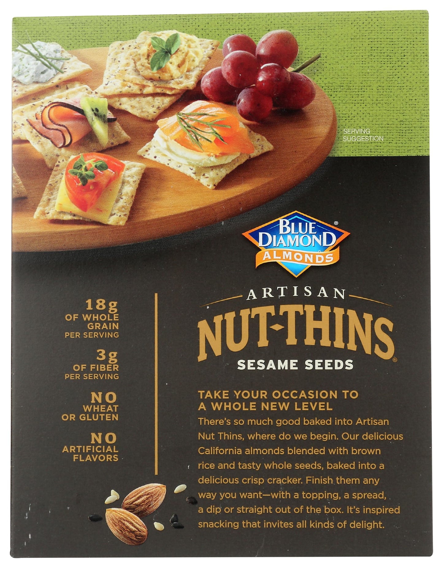 Blue Diamond Artisan Almond Nut Thins, Sesame Seed, 4.25 Oz