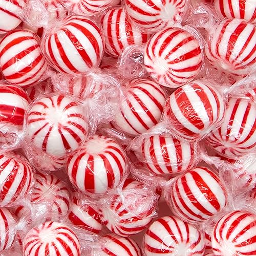Jumbo Mint Balls 2-Pound Bag | Hard Candy with Classic Peppermint Flavor | Old Fashioned Candy for Holiday Buffets and Office Bowls | Individually