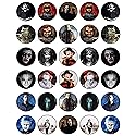 30 x Edible Cupcake Toppers Themed of Scary Horror Films Collection of Edible Cake Decorations | Uncut Edible on Wafer Sheet