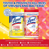 Lysol Disinfectant Wipes, Multi-Surface Antibacterial Wipes for Disinfecting and Cleaning, Mixed Fragrance pack containing Lemon & Lime Blossom (2