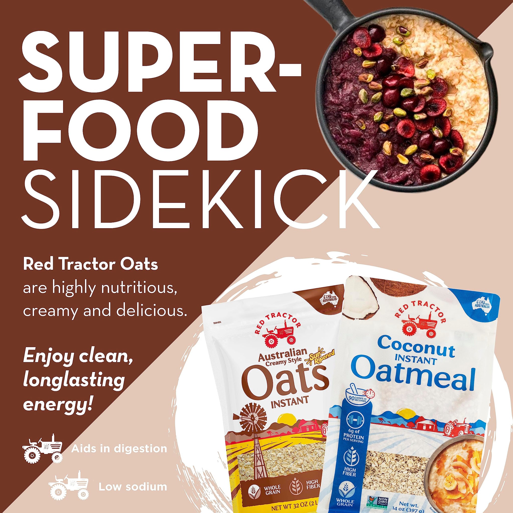 Red Tractor Creamy Style Coconut Instant Oats 400g 1 Pack (1 Pack)