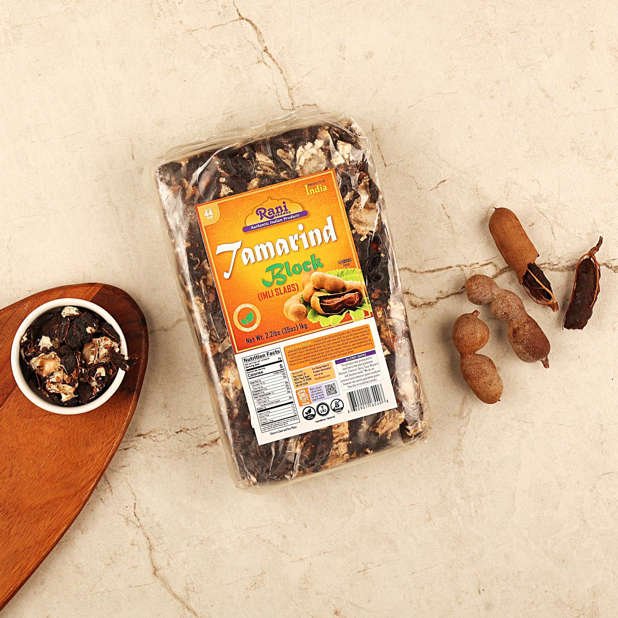 Rani Tamarind Block (Imli Slab) 35oz (2.2lbs) 1kg, Pack of 3 ~ All Natural | No added sugar | Vegan | Gluten Friendly | NON-GMO | Kosher | Indian